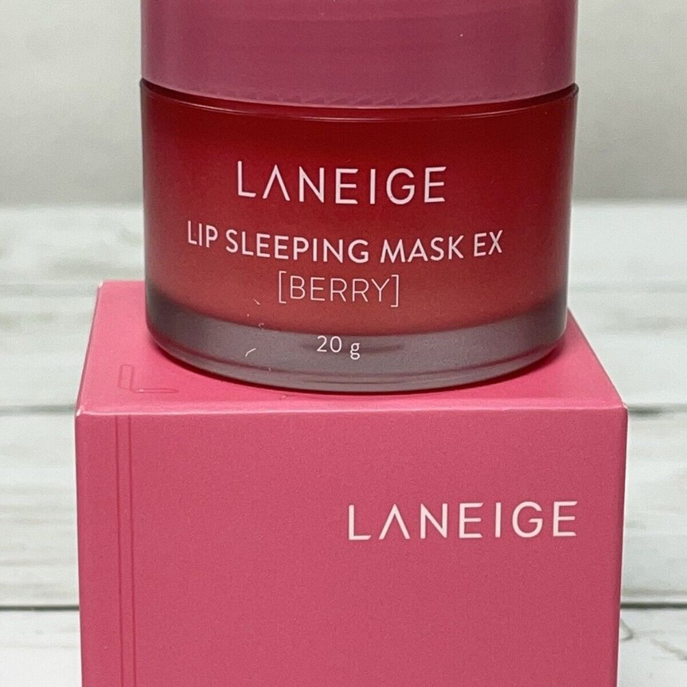 LANEIGE LIP SLEEPING MASK EX BERRY 0.7 oz / 20 g Kawaii K-BEAUTY Lip Gloss PINK - Picture 5 of 11